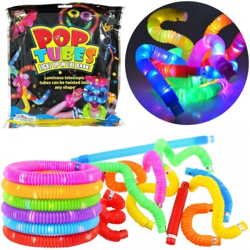 Rurki sensoryczne pop tube świecące 6szt, Trifox
