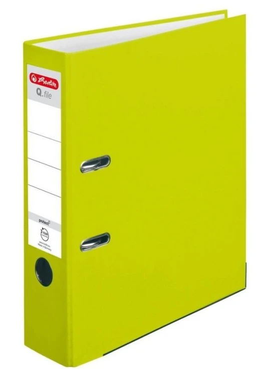 Segregator A4 8cm PP zielony neon Q file, HERLITZ
