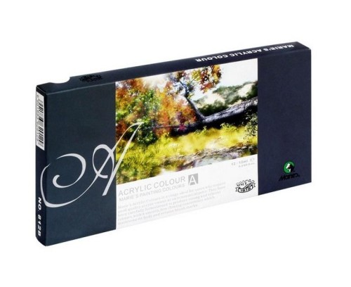 Farby akrylowe 812B 12 kolorów 12ml MARIES, Maries
