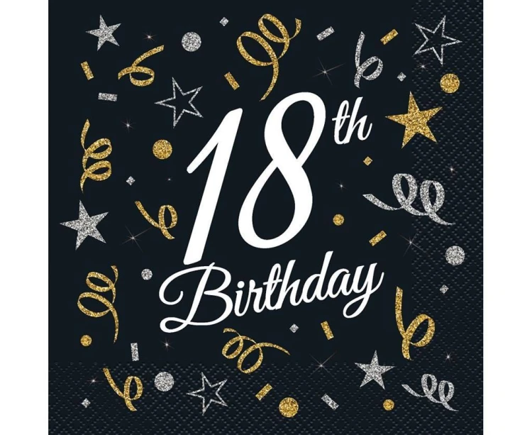 Serwetki B&C 18th Birthday 33x33cm 20szt