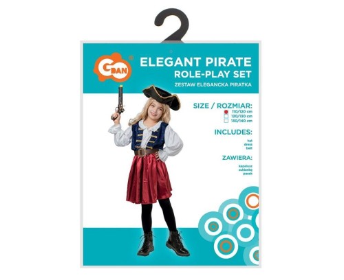 Strój dla dzieci Elegancka Piratka rozm. 110/120cm