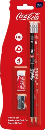 Ołówki HB 2szt z gumką + tempetówka Coca-Cola