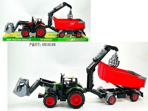 Traktor z koparko-ładowarką i przyczepą, ADAR