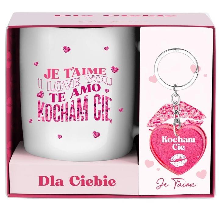 Zestaw prezentowy kubek +brelok Kocham Cię