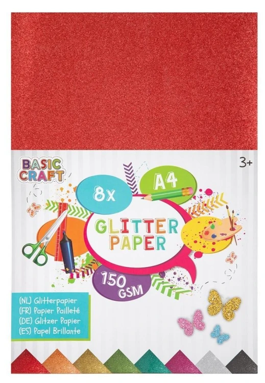 Papier brokatowy A4 8 arkuszy, Grafix