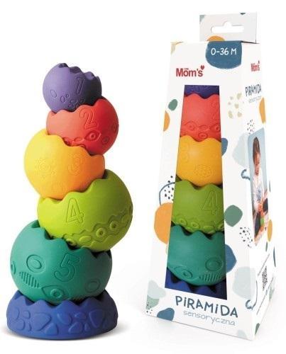 Piramida sensoryczna pastelowa, Hencz Toys