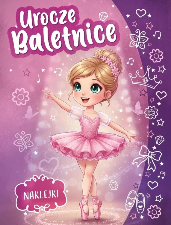 Urocze baletnice. Kolorowanka z naklejkami