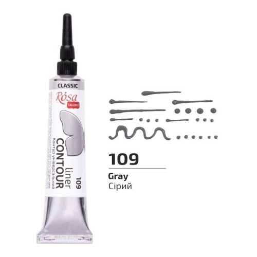 Farba aktylowa konturowa universal gray 20ml, Rosa