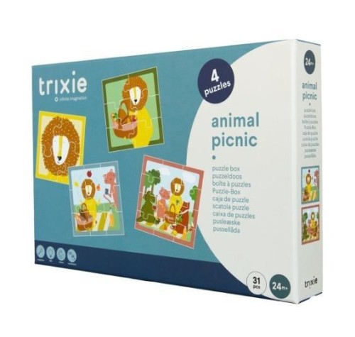 Puzzle 4w1 Piknik ze Zwierzątkami, Trixie Baby