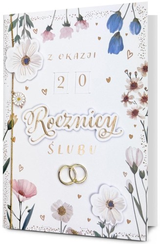 Karnet Rocznica Ślubu (wymienne cyfry)