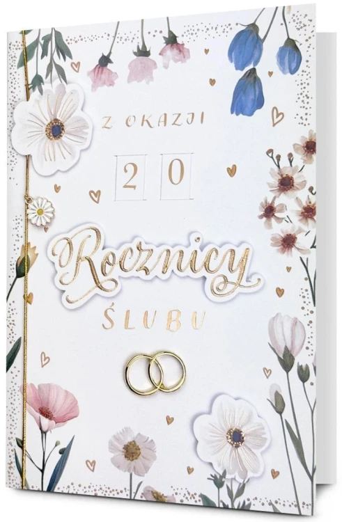 Karnet Rocznica Ślubu (wymienne cyfry)