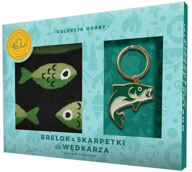 Zestaw brelok + skarpetki dla wędkarza, Pan Dragon