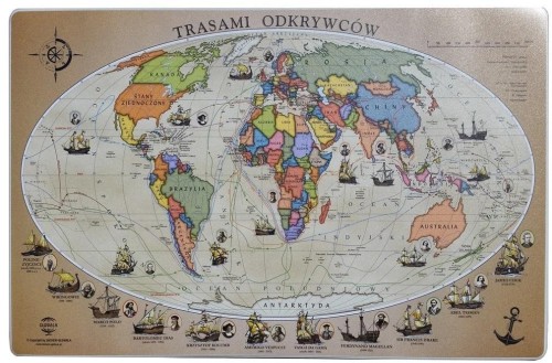 Podkładka mapa trasami odkrywców, Zachem