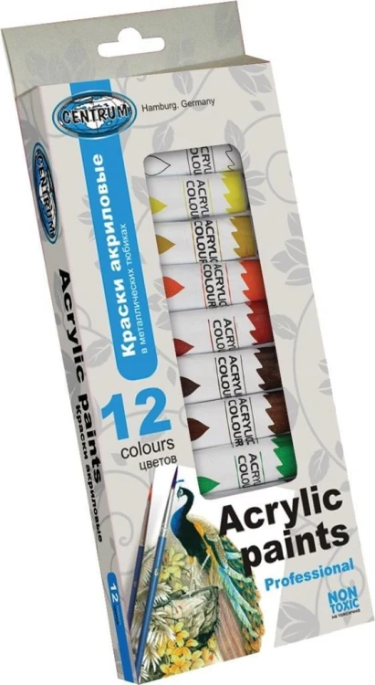 Farby akrylowe 12 kolorów 12ml, Centrum