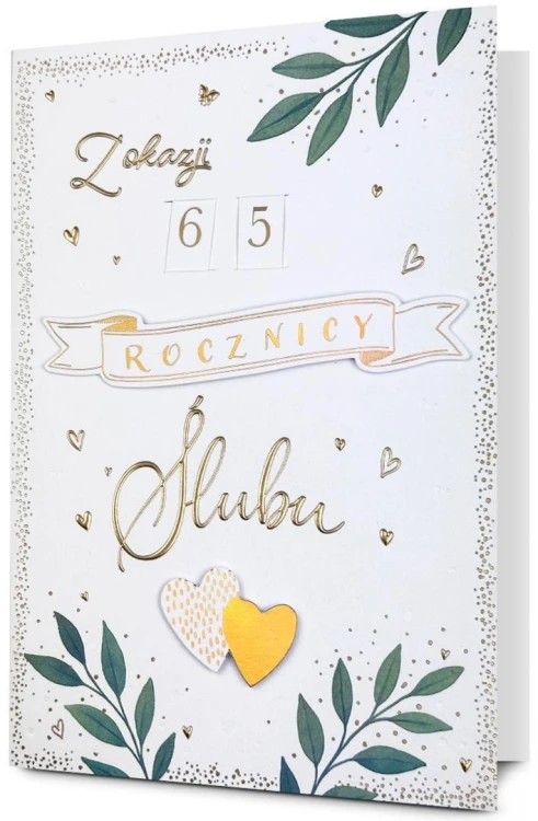 Karnet Rocznica Ślubu (wymienne cyfry)