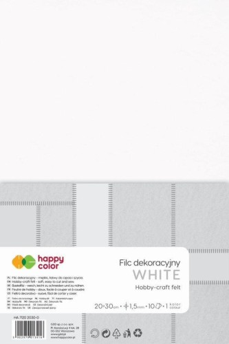 Filc dekoracyjny biały 10szt HAPPY COLOR, GDD