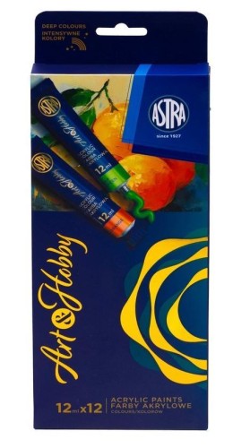 Zestaw farb akrylowych 12kol 12ml ASTRA, Astra