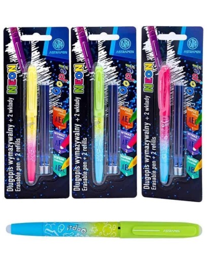 Długopis wymazywalny 0,6mm Neon + wkłady ASTRA