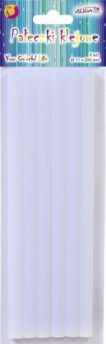 Klej do pistoletu bezbarwny 11mm 6szt, Aliga