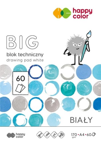 Blok techniczny biały A4/60K BIG HAPPY COLOR, GDD