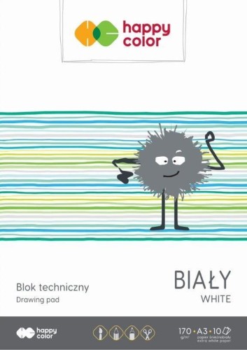 Blok techniczny biały A3/10K HAPPY COLOR, GDD