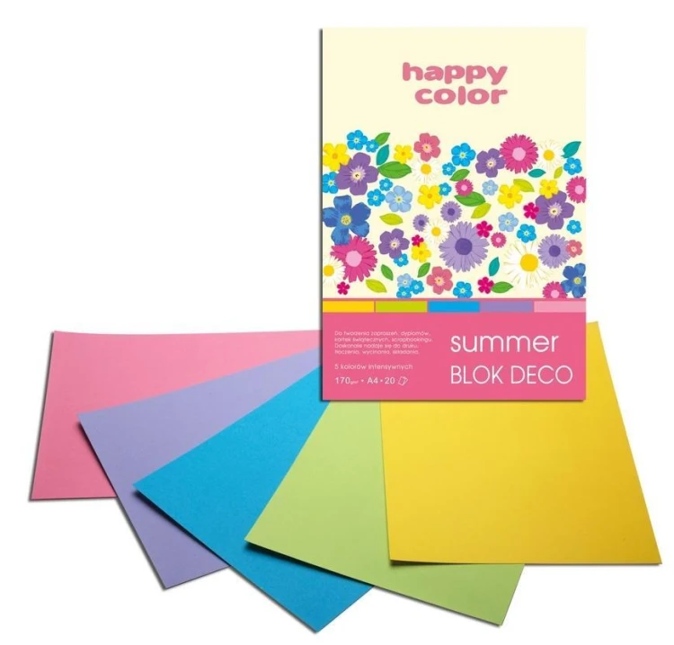Blok A4/20K Deco Summer 170g HAPPY COLOR, GDD