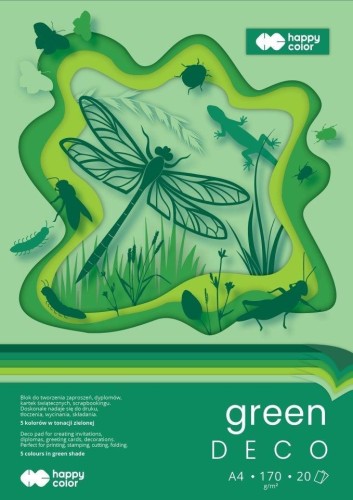 Blok Hobby Deco Green A4/20K 170g HAPPY COLOR, GDD