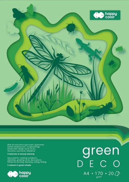 Blok Hobby Deco Green A4/20K 170g HAPPY COLOR, GDD