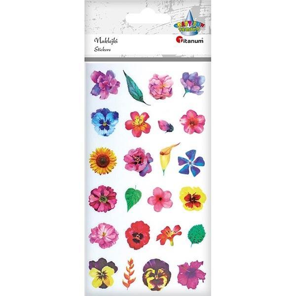 Naklejki foliowe kwiaty 24szt., Titanum