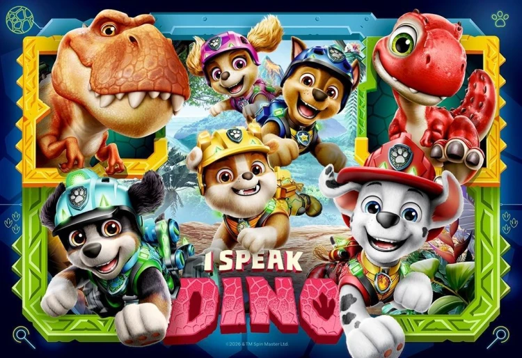Puzzle dla dzieci 2D: Psi Patrol Dino Movie 35el