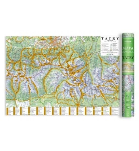 Mapa zdrapka - Tatry 1:50 000, praca zbiorowa