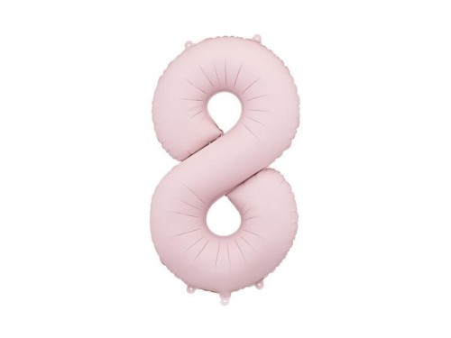 Balon foliowy cyfra 8 86cm jasny różowy