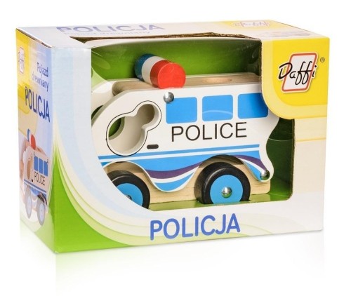 Drewniane auto - policja, Daffi