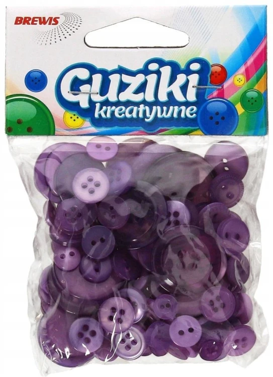 Guziki kreatywne fioletowe 40g, Brewis