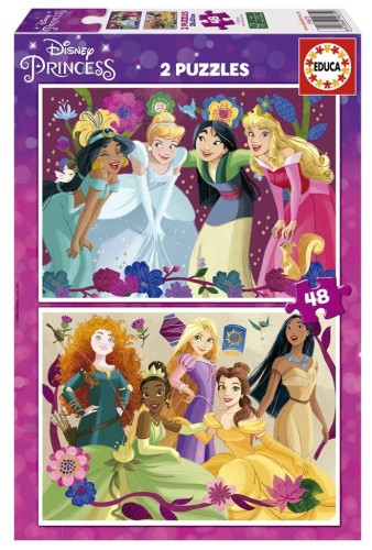 Puzzle 2x48 Księżniczki z bajek Disneya, Educa