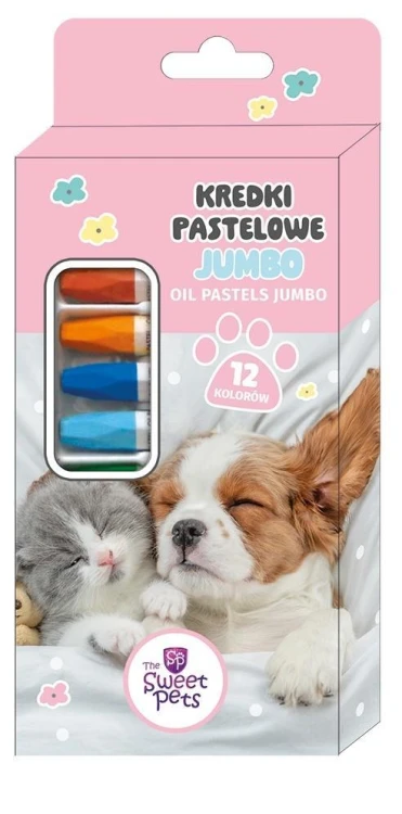 Kredki pastelowe jumbo The Sweet Pets 12 kolorów