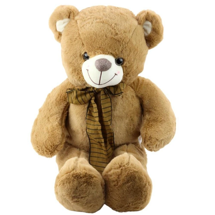 Miś pluszowy z brązową kokardą 60cm, Leantoys