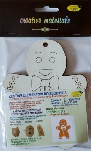 Zestaw elementów do zdobienia Piernik BN 13x11cm
