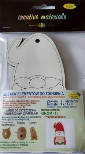 Zestaw do zdobienia ze sklejki Mikołaj