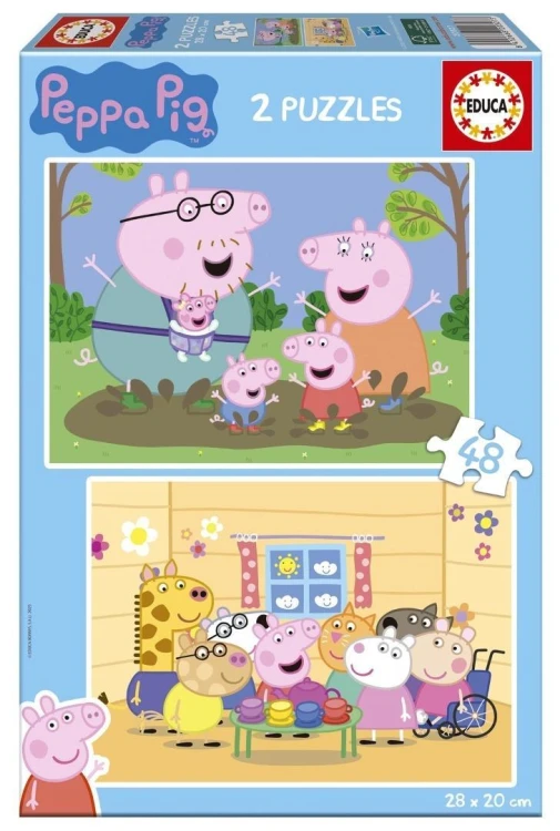 Puzzle 2x48el Świnka Peppa, Educa