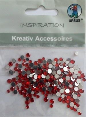 Szkiełka ozdobne czerwone 3-4mm 120szt
