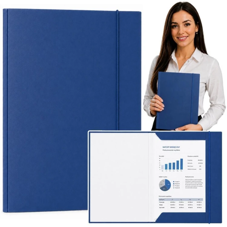 Teczka z gumką A4 300 g/m2 niebieska, Leantoys
