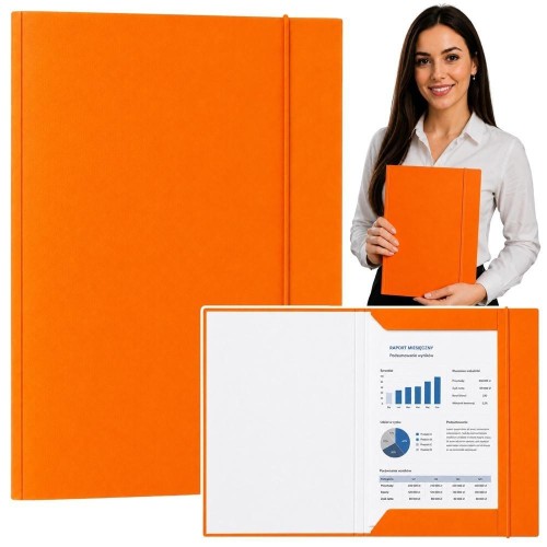 Teczka z gumką A4 300 g/m2 pomarańczowa, Leantoys