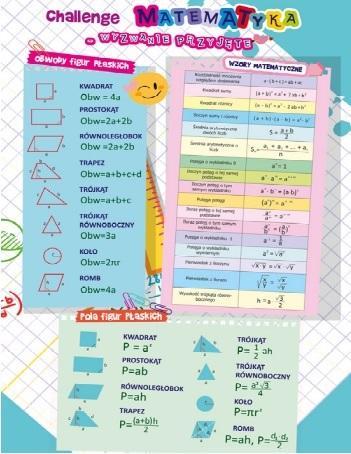 Dwustronna plansza/ściąga A4 Matematyka