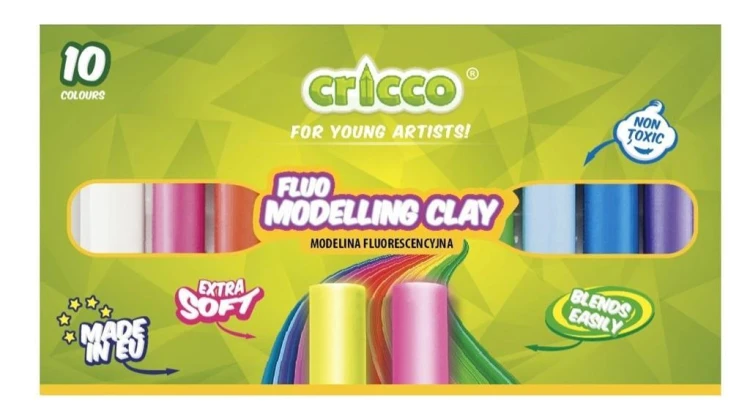 Modelina fluorescencyjna 10 kolorów CRICCO, Cricco