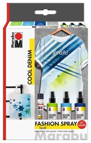 Farby do tkanin w spreju Cool Denim 4el, Marabu