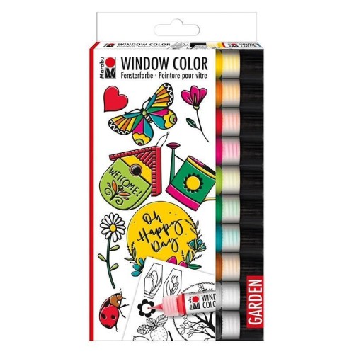 Farby witrażowe Garden 25ml 10 kolorów, Marabu
