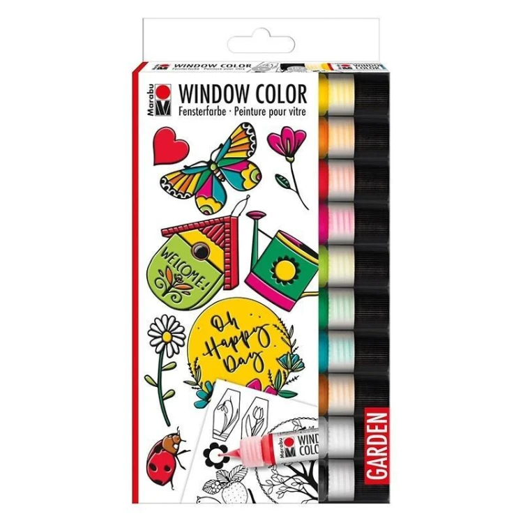 Farby witrażowe Garden 25ml 10 kolorów, Marabu