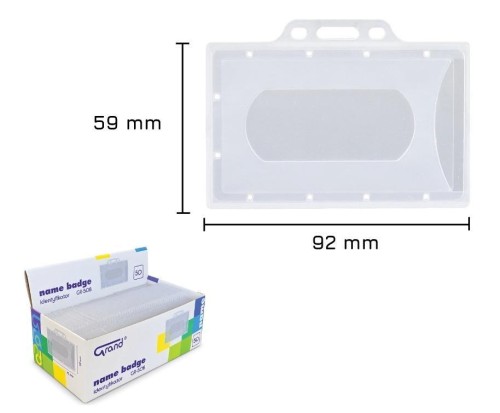 Identyfikator PCV bez taśmy GR-50B (50szt) GRAND