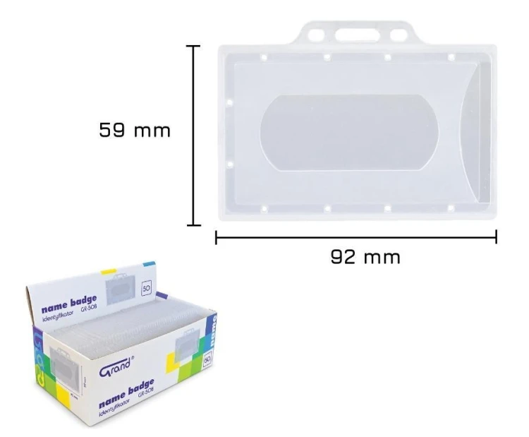 Identyfikator PCV bez taśmy GR-50B (50szt) GRAND
